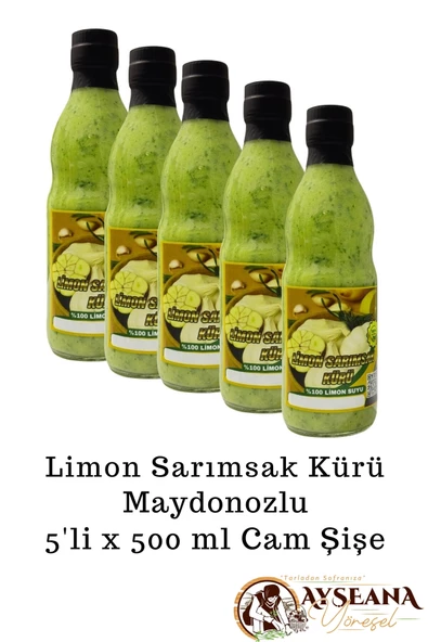 Limon Sarımsak Kürü Maydanozlu 5 x 500 ml Cam El Yapımı - 2