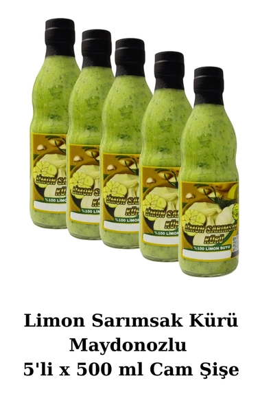 Limon Sarımsak Kürü Maydanozlu 5 x 500 ml Cam El Yapımı