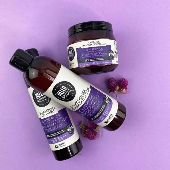 HELLO NATURE ACAI BERRY OIL HAIR  MASK 250 ML - 2
