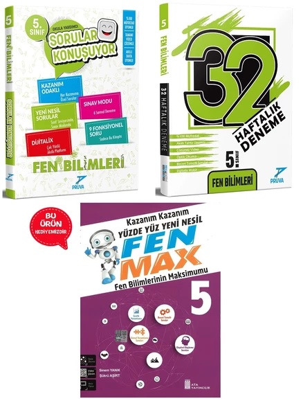 5.Sınıf Pruva Fen Bilimleri Soru Bankası +32 Hafta Denemeleri (Hediyeli) ürün görseli 1