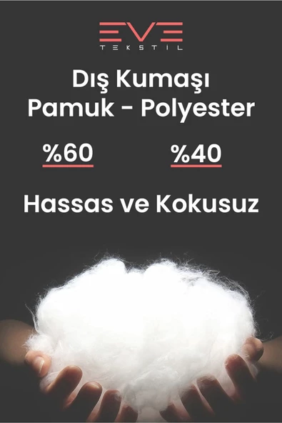 2 Adet Silikon Elyaf Nonwoven Yıkanabilir Antialerjik Vakumlu Yastık Seti 50x70cm 600 gr - 6