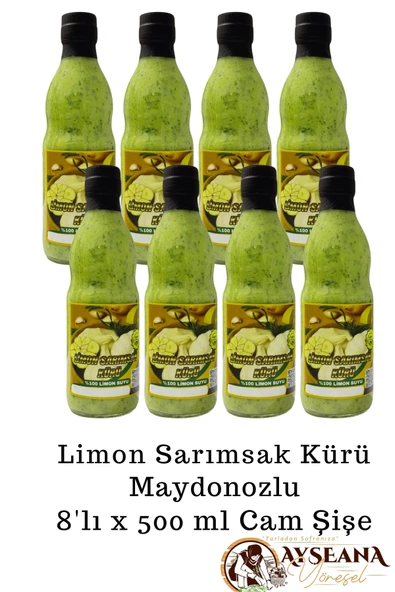 Limon Sarımsak Kürü Maydanozlu 8 x 500 ml Cam El Yapımı - 2