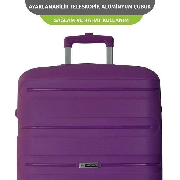 Vegmann Polipropilen (PP) Atlas Violet Orta Boy Valiz - 4