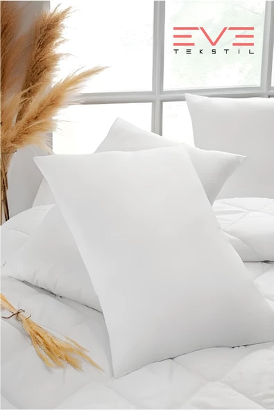 2 Adet Silikon Elyaf Nonwoven Yıkanabilir Antialerjik Vakumlu Yastık Seti 50x70cm 600 gr - 8