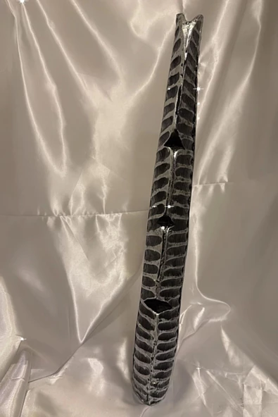 Yaprak Vazo Siyah Gümüş Vazo 57cm - 4