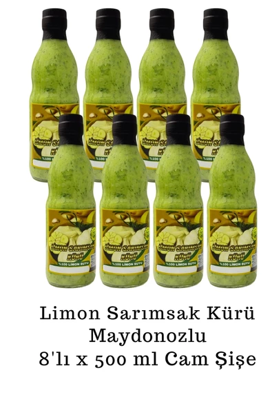 Limon Sarımsak Kürü Maydanozlu 8 x 500 ml Cam El Yapımı