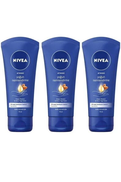 NIVEA Yoğun Nemlendirici El Kremi 75ml-3adet