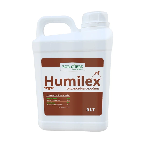 Humilex - 5lt Hümik ve Fulvik Asit İçerikli Sıvı Organik Madde Gübresi- (Fabrikadan Halka Üretim Zinciri Kampanyası ile Satılmaktadır.)