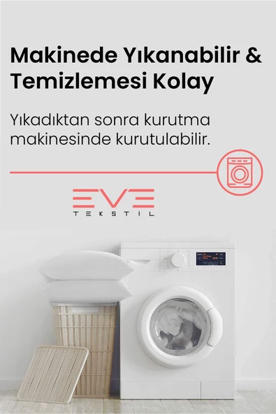 2 Adet Silikon Elyaf Nonwoven Yıkanabilir Antialerjik Vakumlu Yastık Seti 50x70cm 600 gr - Resim 5