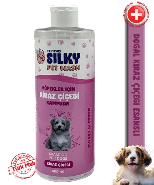 SilkyPetWash - Köpeklere özel Doğal Kiraz Çiçeği Özlü Şampuan - 400ml