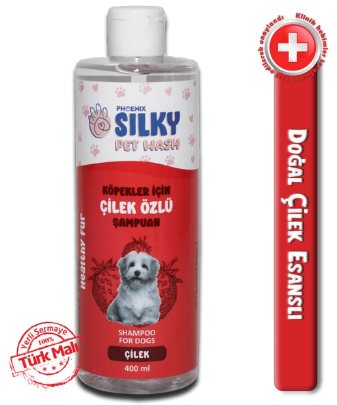 SilkyPetWash - Köpeklere özel Doğal Çilek Özlü Şampuan - 400ml - 5