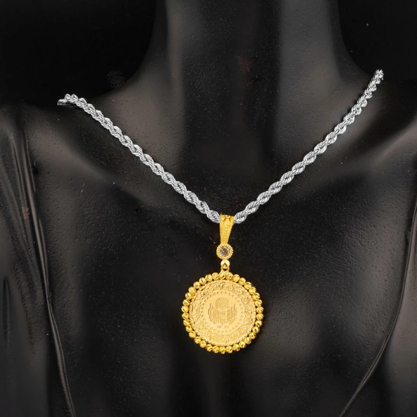 Yarım Altınlı 14 Ayar Dorika Kolye Ucu - Resim 3