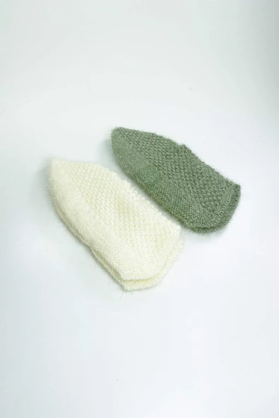 2 Çift El Örgüsü Kışlık Şık Kadın Yün Patik Set 6 ürün görseli