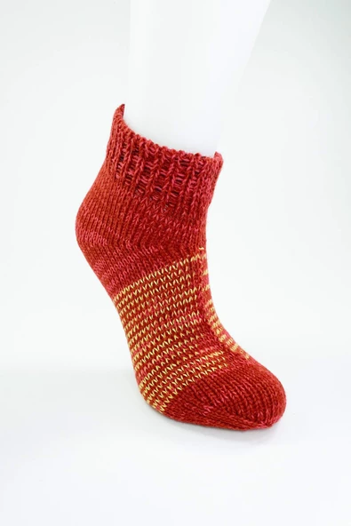 2 Çift El Örgüsü Kışlık Şık Kadın Yün Patik Set 15 - 4