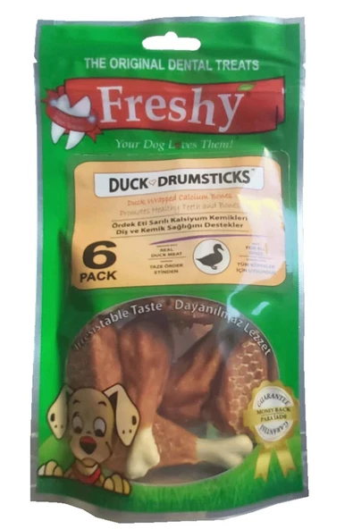 Freshy Ördek Etiyle Ördek But Köpek Ödül Kalsiyum  Kemikleri 6 Adet 90 gr