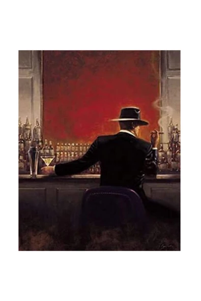 Canvas Bardaki Adam Sayılarla Boyama Seti  Kasnaklı 90 x 110 cm ürün görseli 1