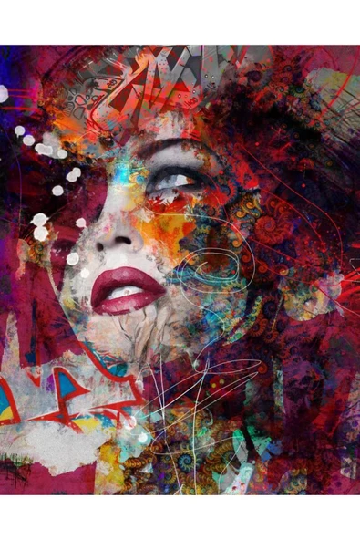 Canvas Renkli Düşünceler Sayılarla Boyama Seti   Kasnaklı 50 x 65 cm ürün görseli 1