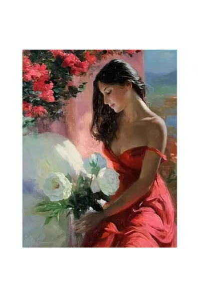 Canvas Bir Kadının Hatırası Sayılarla Boyama Seti Rulo ürün görseli 1