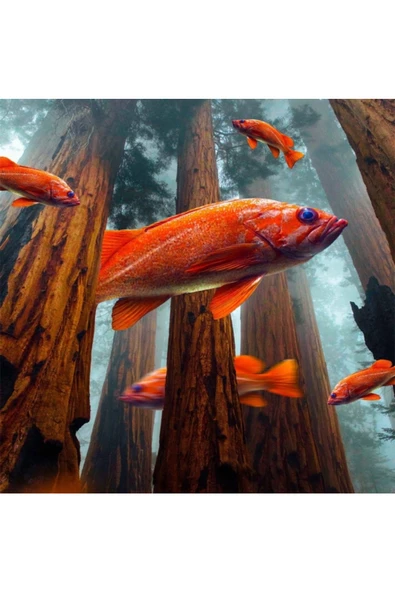 Canvas Orman ve Yüzen Balıklar Sayılarla Boyama Seti Rulo ürün görseli 1