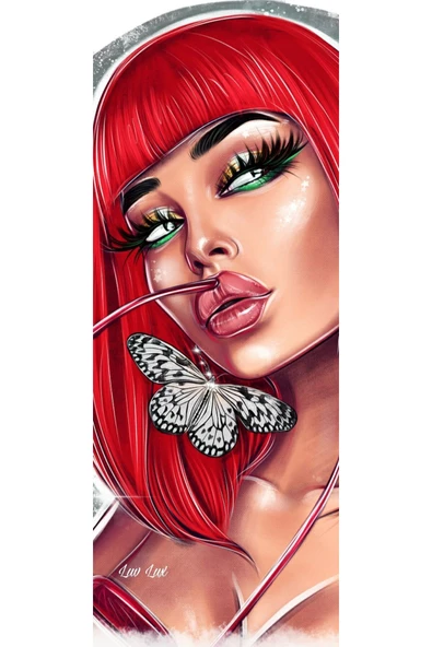 Canvas Cazibeli Kadın Sayılarla Boyama Seti  Kasnaklı 50 x 65 cm ürün görseli 1