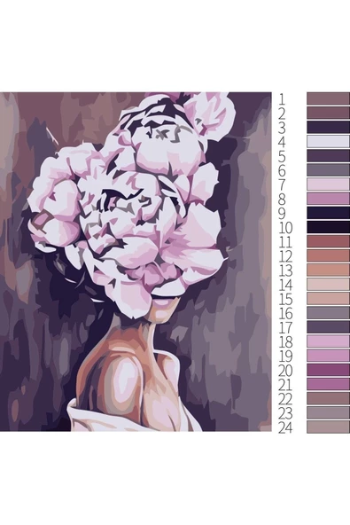 Canvas Kadının Adı Huzur 3 Sayılarla Boyama Seti Kasnaklı 40 X 50 Cm ürün görseli 1