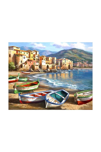 Canvas Renkli Kayıklar Sayılarla Boyama Seti  Rulo ürün görseli 1