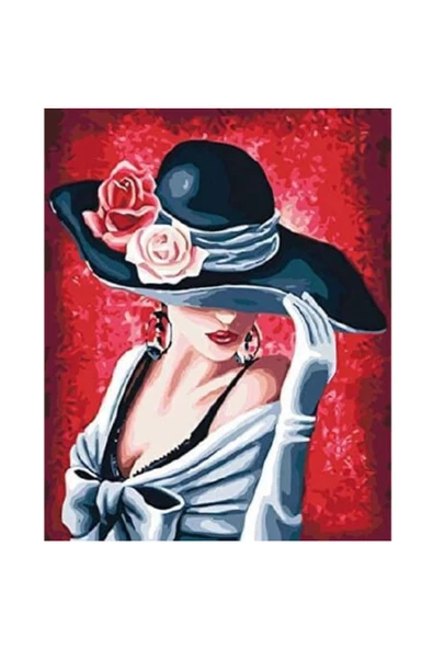 Canvas Şapkamda Bir Güzel Sayılarla Boyama Seti  Kasnaklı 90 x 110 cm ürün görseli 1