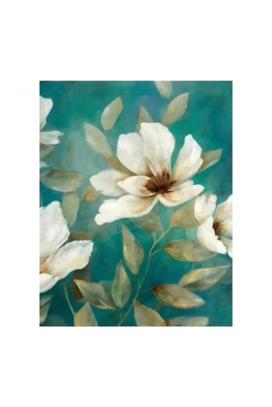 Canvas Huzur Ve Çiçek Sayılarla Boyama Seti  Kasnaklı 60 x 75 cm