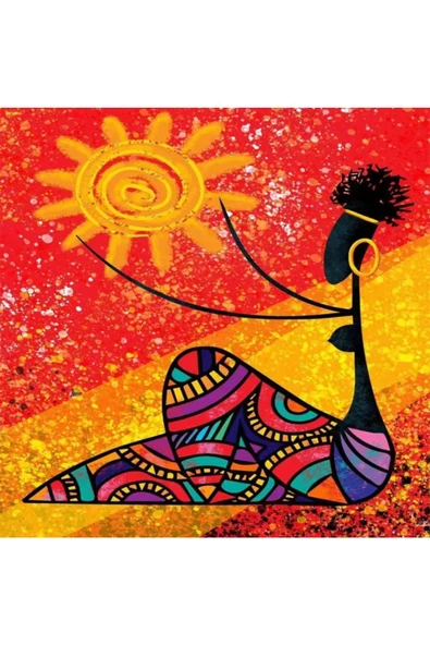 Canvas Afrika Güneşi Sayılarla Boyama Seti Rulo