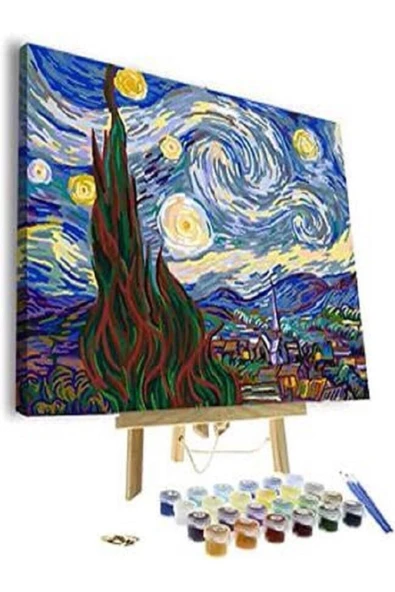 Canvas Aşk Ağacı Sayılarla Boyama Seti Rulo 60 X 75 Cm - Resim 2