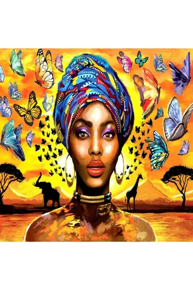 Canvas Kelebeklerin Dansı 1 Sayılarla Boyama Seti  Kasnaklı 40 x 50 cm ürün görseli