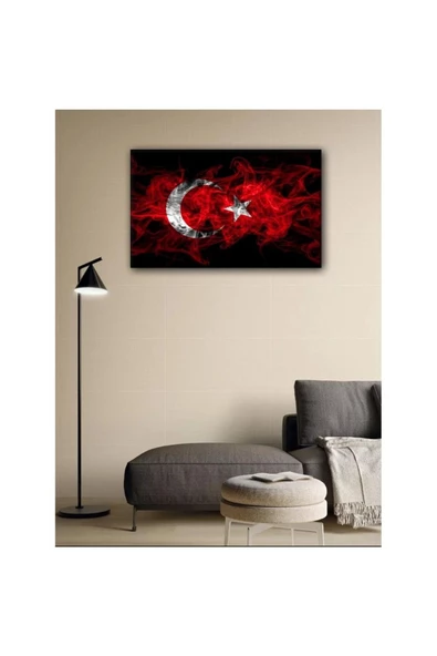 Kanvas Tablo Türk Bayrağı (Kırmızı Beyaz) 70 x 100 cm