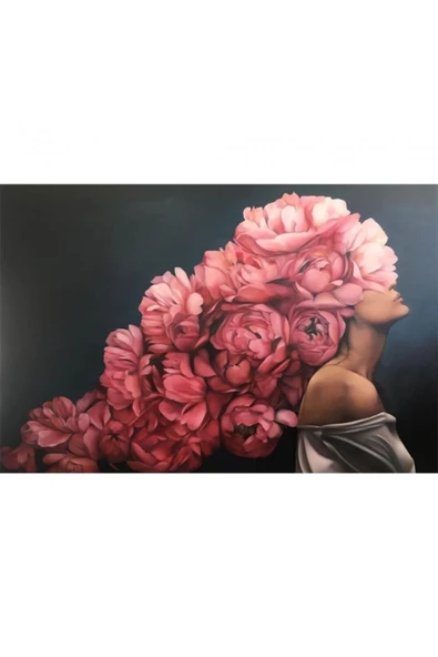 Canvas Çiçek Kadın 14 Sayılarla Boyama Seti Rulo ürün görseli 1