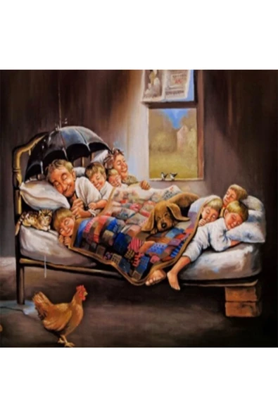 Canvas Mutlu Aile Sayılarla Boyama Seti  Rulo ürün görseli 1