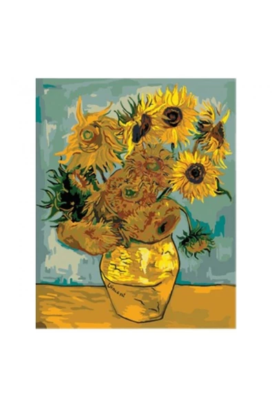 Canvas Van Gogh Ayçiçekleri Sayılarla Boyama Seti Rulo