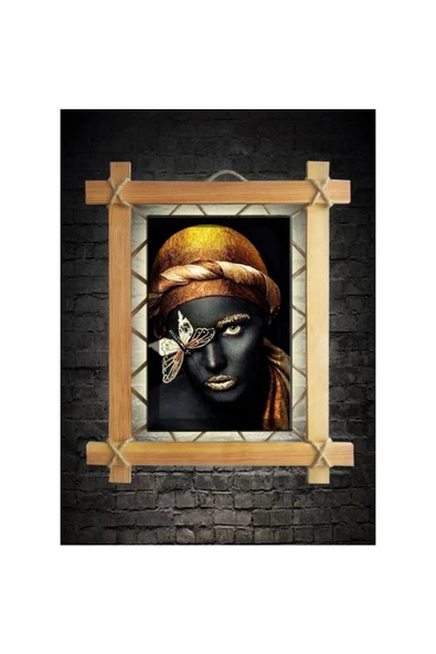 Kanvas Tablo Ledli Afrikalı Kadın 1 ürün görseli 1
