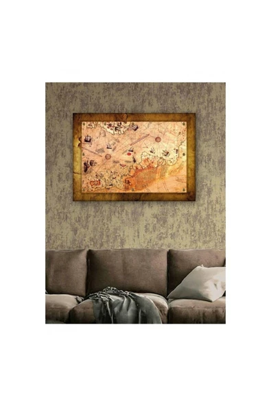 Kanvas Tablo Piri Reis Haritası 50 x 70 cm ürün görseli 1