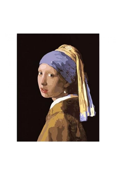 Canvas İnci Küpeli Kız Sayılarla Boyama Seti  Kasnaklı 70 x 90 cm ürün görseli