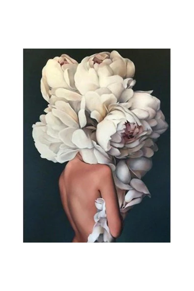 Canvas Çiçek Kadın 3 Sayılarla Boyama Seti Rulo ürün görseli 1