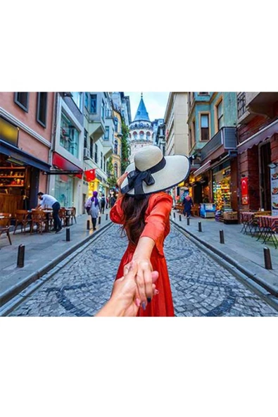 Canvas Galata Gezisi Sayılarla Boyama Seti  Kasnaklı 90 x 110 cm ürün görseli 1