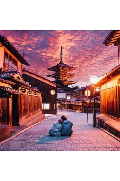 Canvas Çinde Aşk Sayılarla Boyama Seti Kasnaklı 60 X 75 Cm - Resim 2