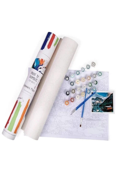 Canvas Mavi Gözler Sayılarla Boyama Seti Duvar Sticker Rulo - Resim 2