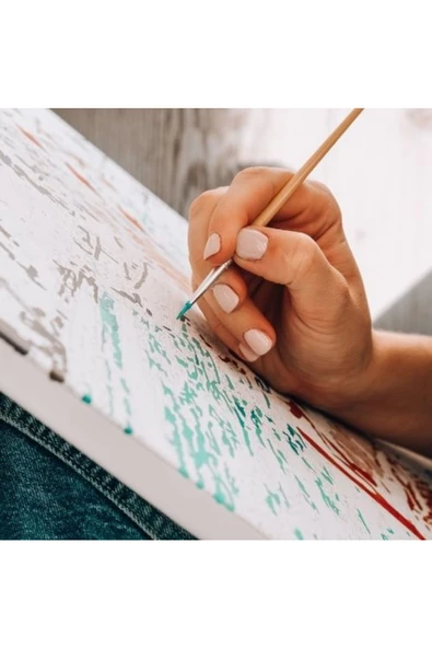 Canvas Odadaki Güzel Sayılarla Boyama Seti Rulo - Resim 5