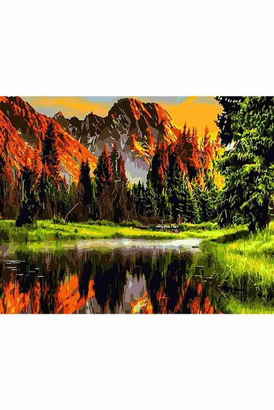 Canvas Cennet Ormanı Sayılarla Boyama Seti Kasnaklı 100 x 140 cm ürün görseli 1