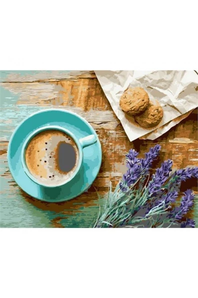 Canvas Lavanta ve Kahve Keyfi Sayılarla Boyama Seti Rulo ürün görseli 1