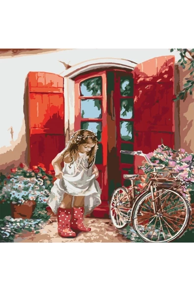 Canvas Güzel Kızın Hikayesi Sayılarla Boyama Seti  Kasnaklı 60 x 75 cm ürün görseli 1