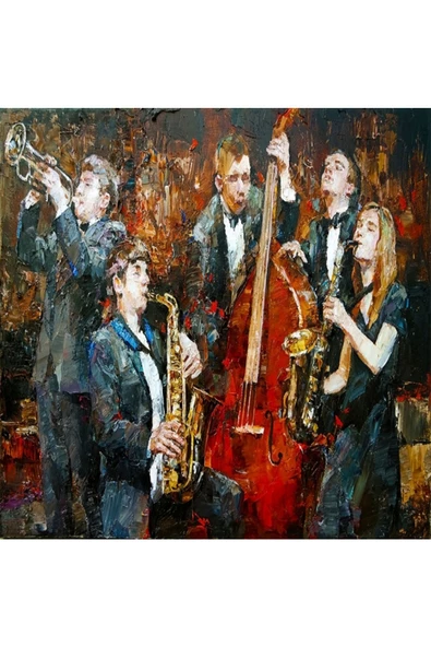 Canvas Müzisyenler Sayılarla Boyama Seti  Kasnaklı 100 x 140 cm