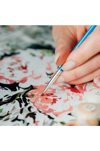 Canvas Çinde Aşk Sayılarla Boyama Seti Kasnaklı 60 X 75 Cm - Resim 4