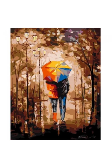 Canvas Sonbaharda Yürüyüş Boyama Seti  Kasnaklı 90 x 110 cm ürün görseli 1