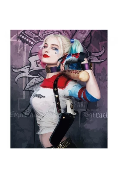 Canvas Harley Quinn 2 Sayılarla Boyama Seti  Kasnaklı 40 x 50 cm ürün görseli 1